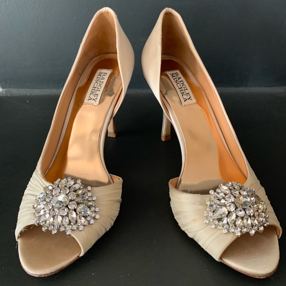 Badgley Mischka Wedding Open Toe Heels Size 9